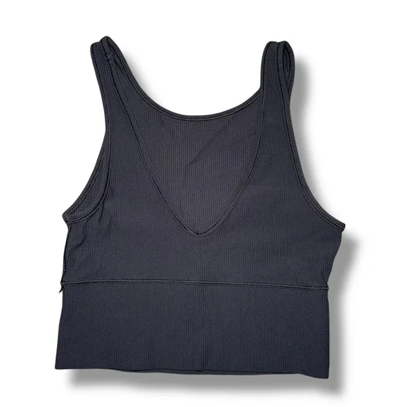 Lululemon Power Pivot Ribbed Crop Tank Black Size 6 - Picture 3 of 5